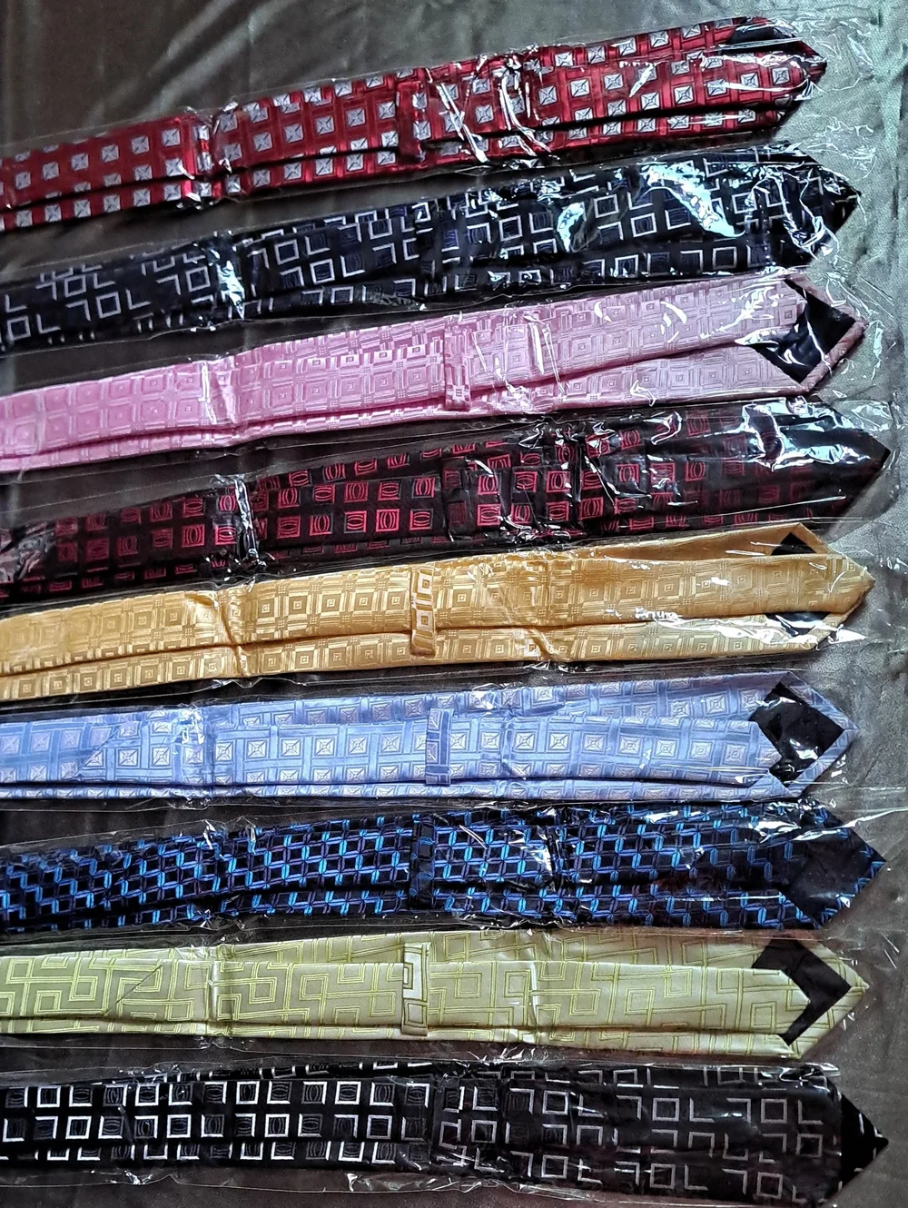 Men's Geometric Pattern Necktie - Assorted Colors 100% Polyester